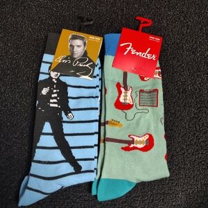 Elvis Presley Jail House Rock Guitar Crew Socks Adult Size 7-12 Novelty New